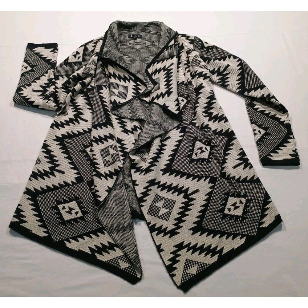 ii Sisters Aztec Southwestern Cardigan Sweater Size M/L Open Front Boho